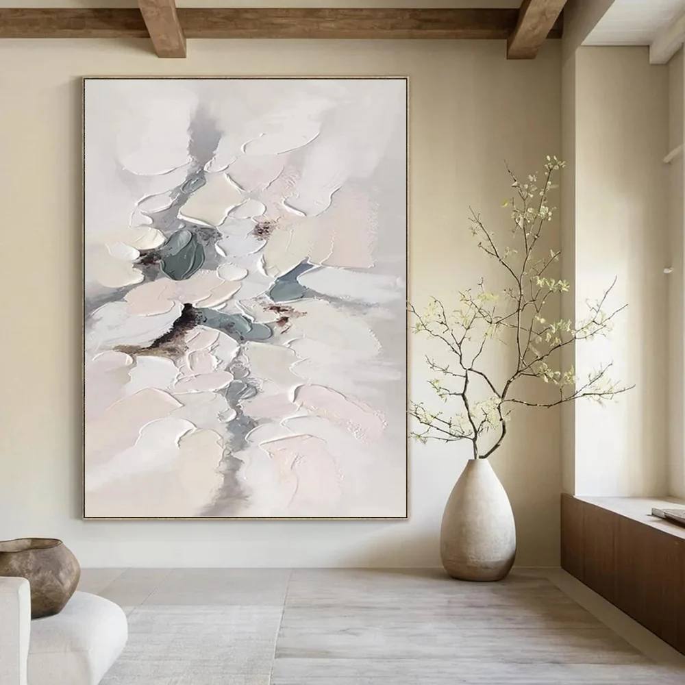 Gray_White_Abstract_Textured_Canvas_Artwork_Y0L79 wall art